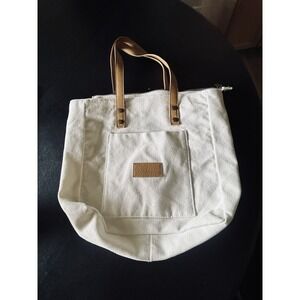 Cozy Earth Tote Medium Size Tote Bag White/brown Errands Farmers Market Purse